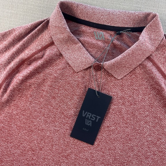 VRST Other - VRST Mens Circuit Seamless Golf Polo Desert Rust White MVG10039SD L NWT